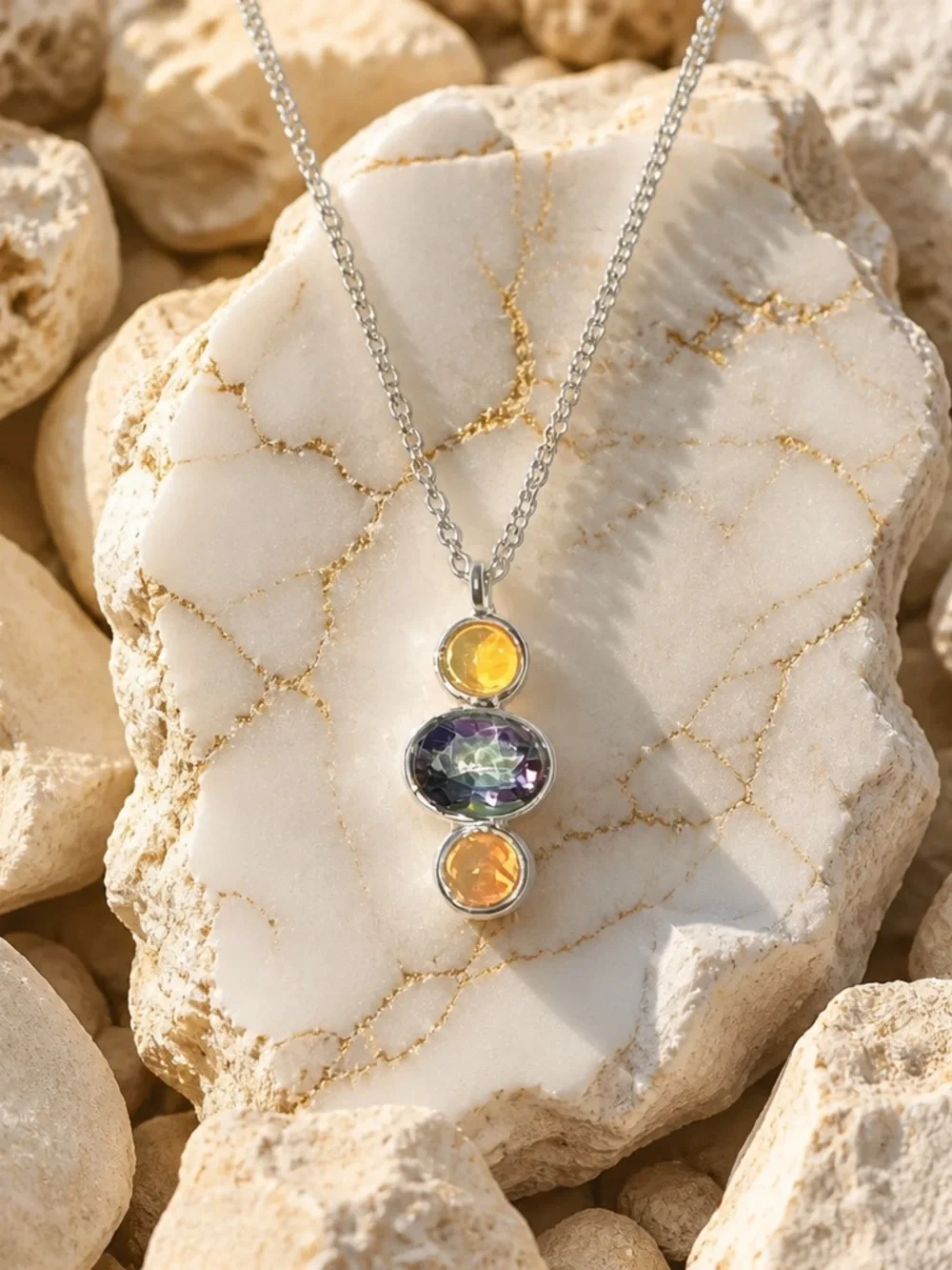 NEW! Ethiopian Opal & Topaz Necklace